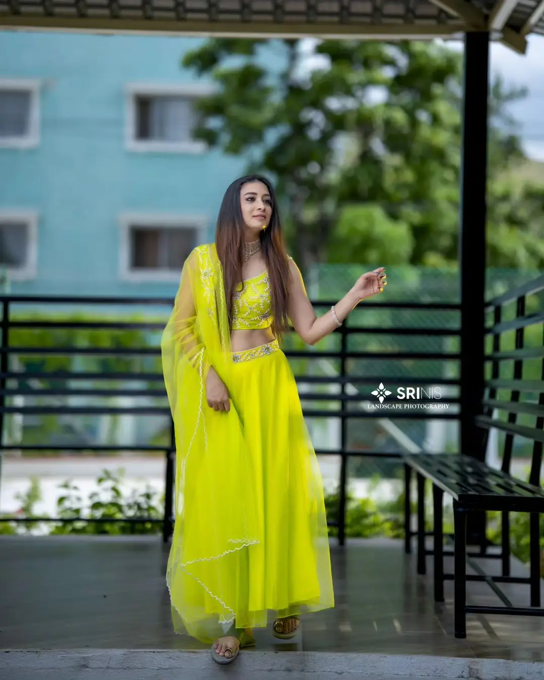 ETV Actress Bhanu Sri in Beautiful Lemon Green Lehenga Choli